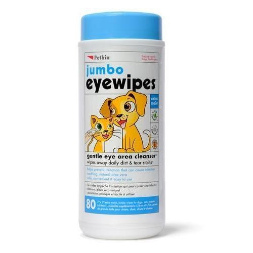 Petkin Jumbo Eye Wipes - 80 Wipes