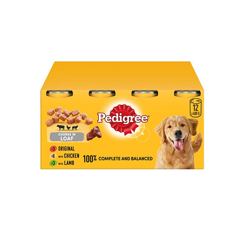 Pedigree Chunks in Loaf Mixed Can 12x400g Wet Dog Food