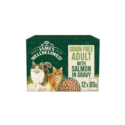James Wellbeloved Adult Grain Free Salmon in Gravy 12x85g