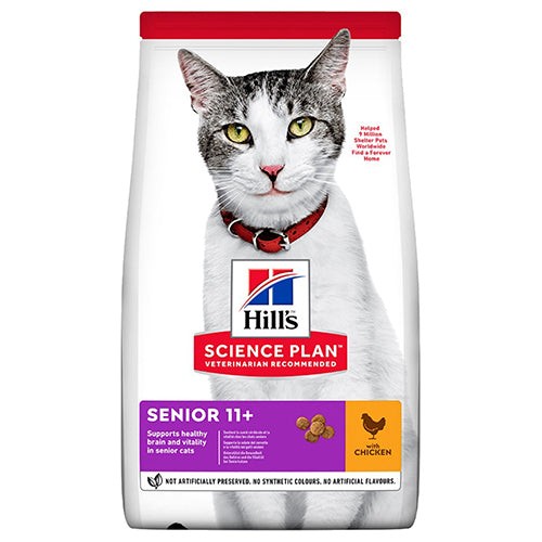 Hills Science Plan Senior 11+  With Chicken 1.5kg - Dry Cat Food