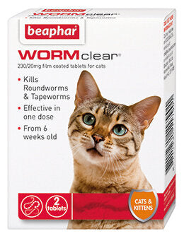 Beaphar WormClear Worming 2 Tablets - Cat Treatment