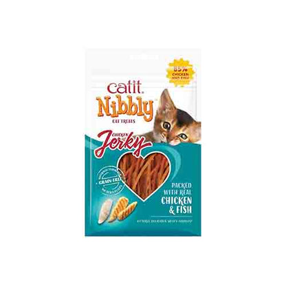 Catit Nibbly Jerky With Chicken &amp; Fish 12 x 30g
