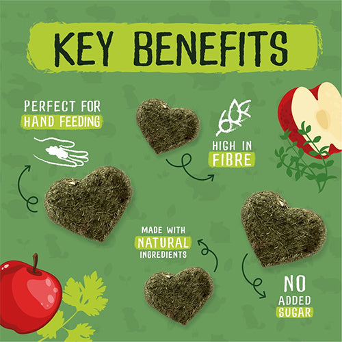Burgess Excel Nature Treats Herby Hearts - 60g