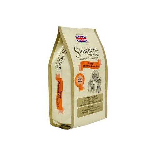 Simpsons Puppy Chicken &amp; Brown Rice 12kg Dry Dog Food