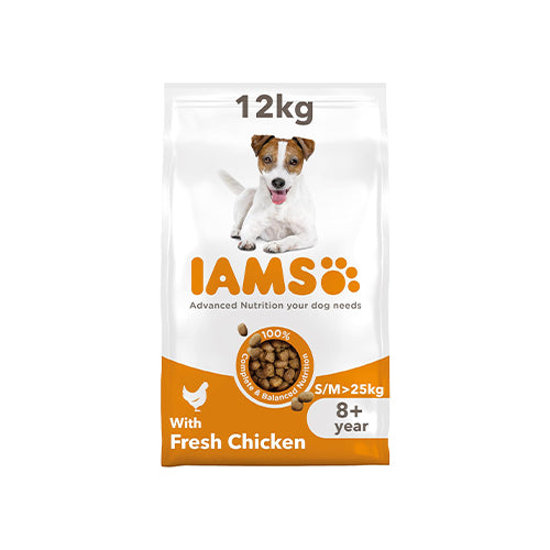 Iams Senior 8+ Small/Medium Dog with Chicken 12Kg Dry Dog Food