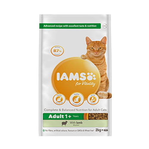 Iams for Vitality Adult with Lamb 2kg - Dry Cat Food