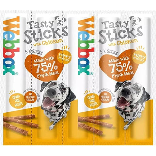 Webbox Large Tasty Chicken Sticks Dog Treats - 5 x 18