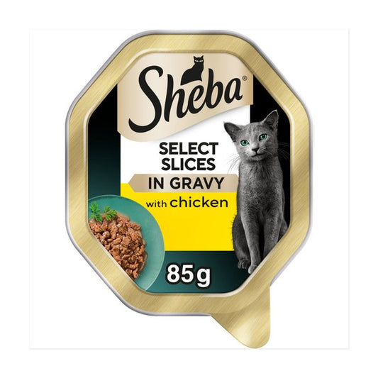Sheba Select Slices in Gravy with Chicken 22 x 85g Trays - Wet Cat Food