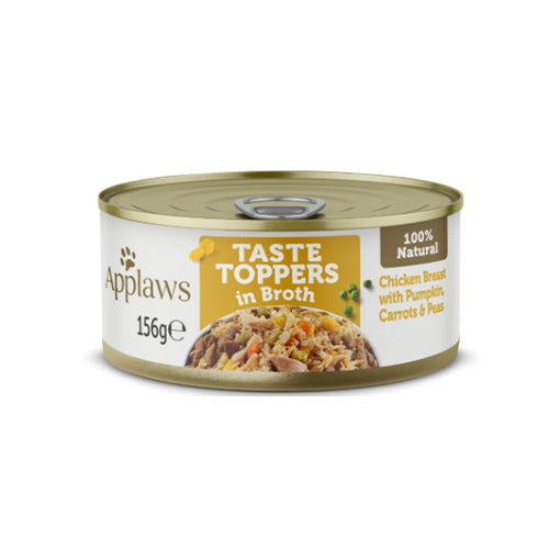 Applaws Dog Taste Toppers in Broth 12 x 156g Tins with Chicken and Vegetables