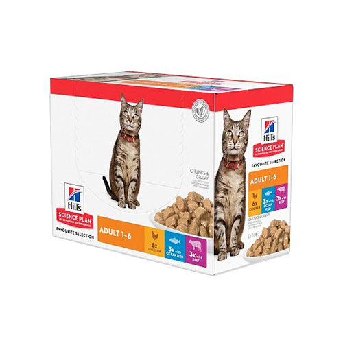 Hills Science Plan Multipack 12 × 85g - Adult Wet Cat Food