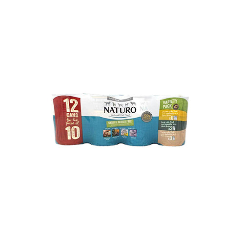 Naturo Adult Variety Pack 12 x 390g with Chicken, Duck and Turkey in Herb Gravy