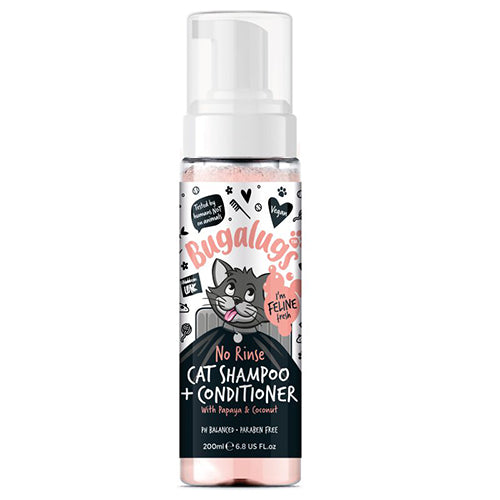 Bugalugs No Rinse Cat Shampoo & Conditioner, 200ml