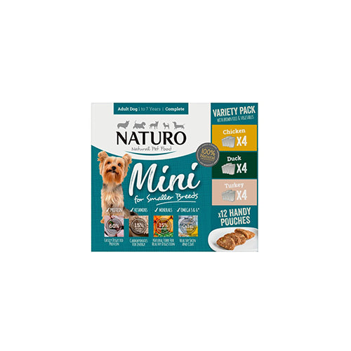 Naturo Mini for Small Breeds Variety Pack 48 x 150g Pouches
