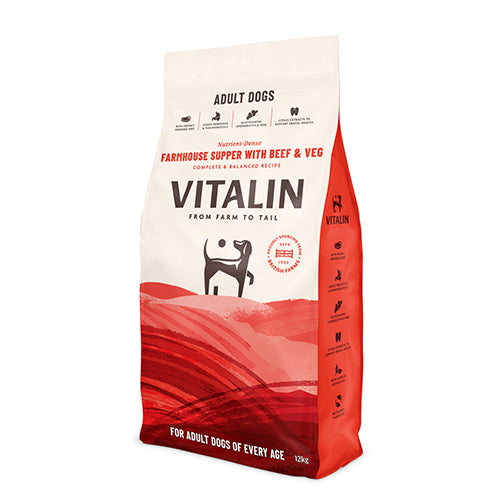 Vitalin Adult Dog Farmhouse 12kg Supper with Beef & Vegetable