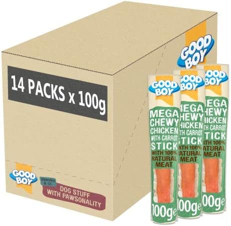 Good Boy Mega Chewy Chicken with Carrot Stick 14 x 100g