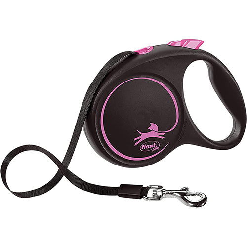 Flexi Dog Black Design Tape Pink Medium - 5m