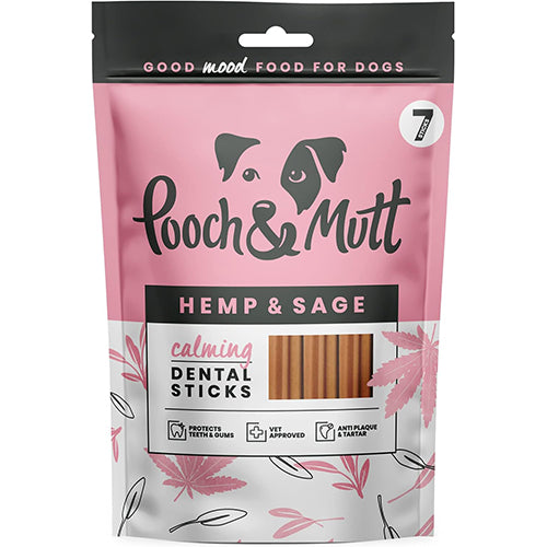 Pooch &amp; Mutt Hemp &amp; Sage Calming Dental Sticks 10 x 7 Sticks