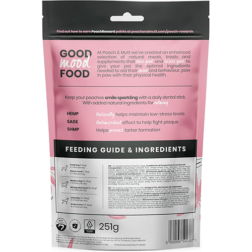 Pooch &amp; Mutt Hemp &amp; Sage Calming Dental Sticks 10 x 7 Sticks
