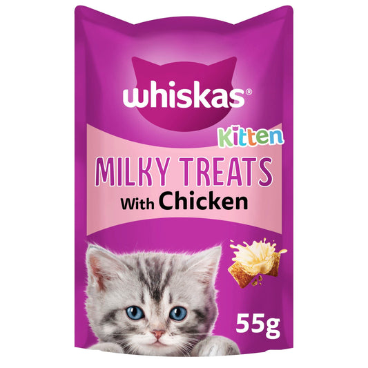 8 x 55g Whiskas Kitten Milky Treats With Chicken