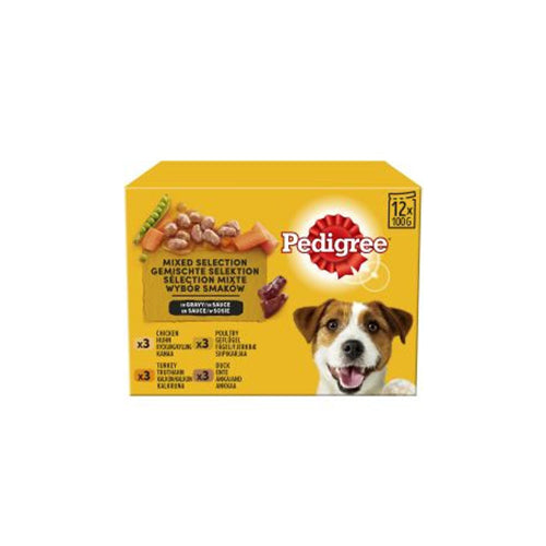 Pedigree Mixed Selection in Gravy Pouches 12 x 100g