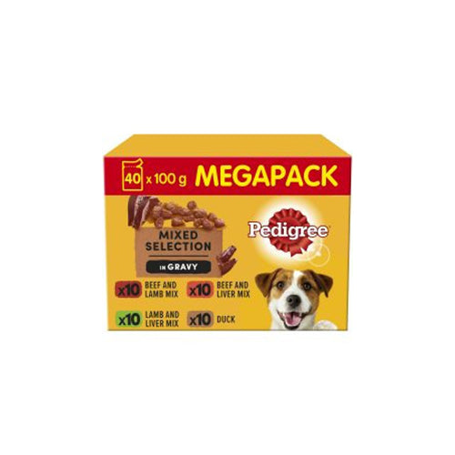 Pedigree Mixed Selection in Gravy Mega Pack Pouches 40x100g