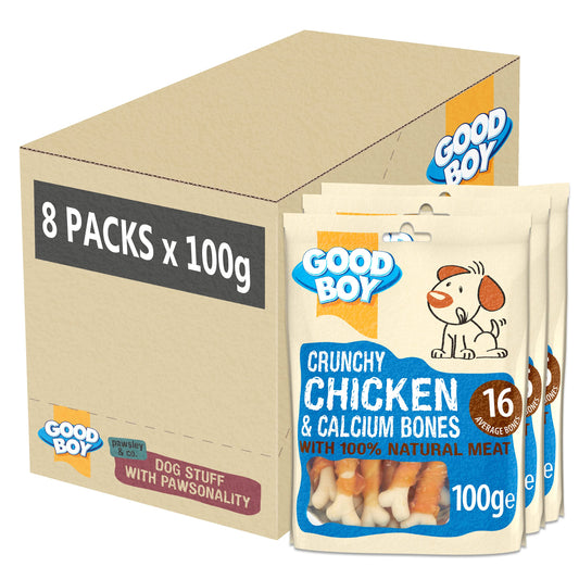 Good Boy 8x100g Crunchy Chicken & Calcium Bones