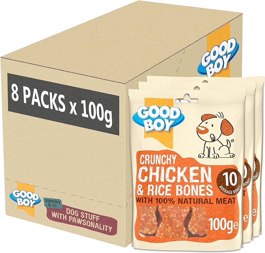 Good Boy 8x100g Crunchy Chicken &amp; Rice Bones