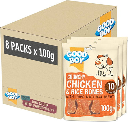 Good Boy 8x100g Crunchy Chicken &amp; Rice Bones