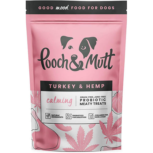 Pooch &amp; Mutt Meaty Calming with Turkey &amp; Hemp 7 x 120g - Dog Treat