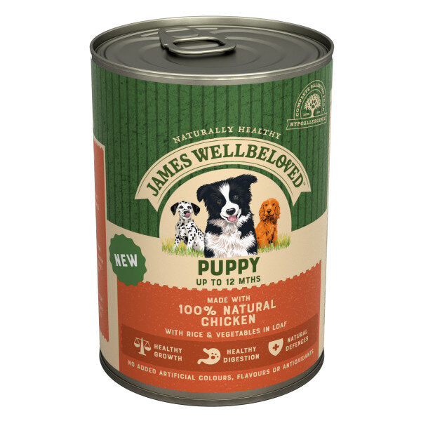 James Wellbeloved Puppy Chicken With Rice &amp; Vegetables in Loaf 12x400g