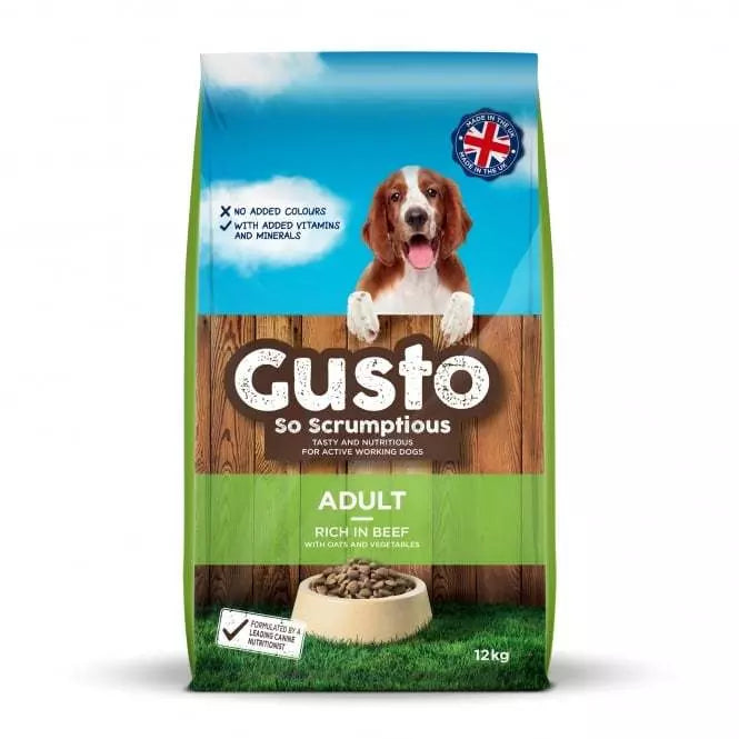 Gusto Adult Rich In Beef 12kg - Dry Dog Food