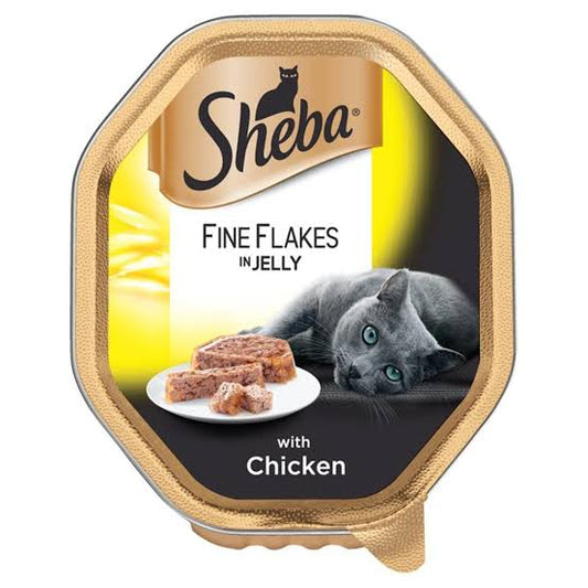 Sheba Fine Flakes with Chicken in Jelly 22 x 85g - Wet Cat Food
