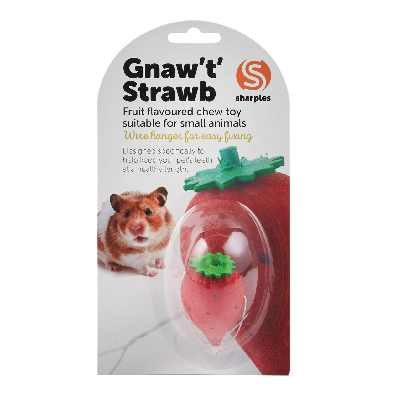 Sharples 5cm Gnaw 'T' Strawberry - Small Animal Chewing Toy