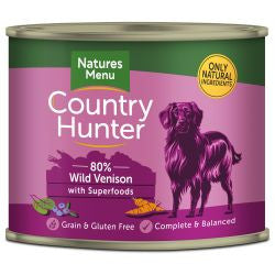 Natures Menu Country Hunter 80% Wild Venison with Superfoods Cans