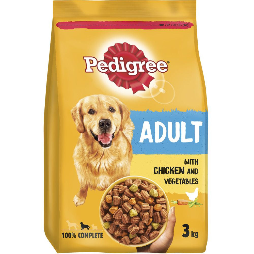 Pedigree Adult Complete  3kg - Chicken and Vegetables - Adult Dry Dog Food