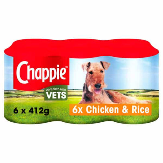 Chappie 6x412g Chicken & Rice Cans - Wet Dog Food