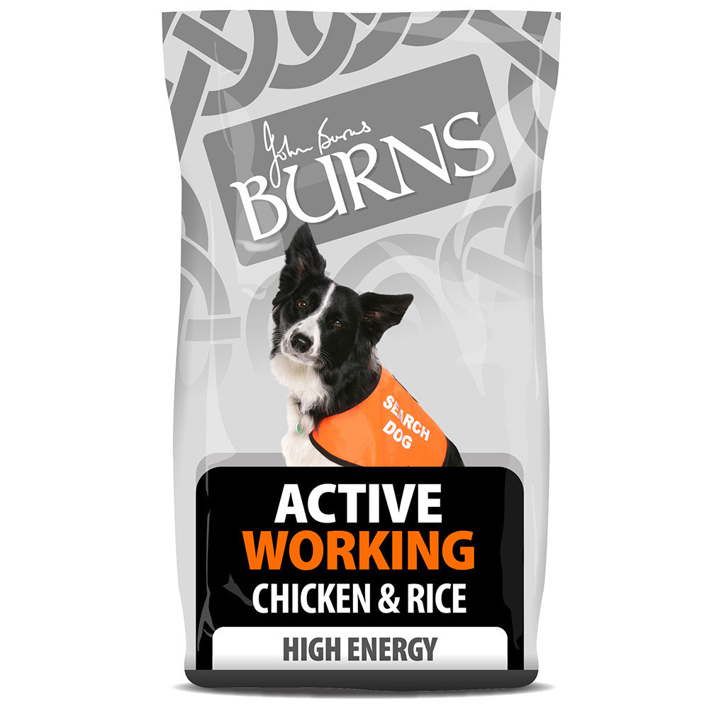 Burns Active Working Chicken & Rice 12kg - Dry Dog Food
