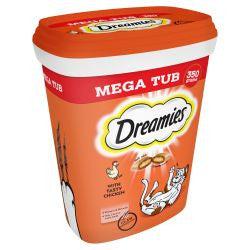 2 × 350g Dreamies Chicken Mega Tub - Cat Treat Biscuits