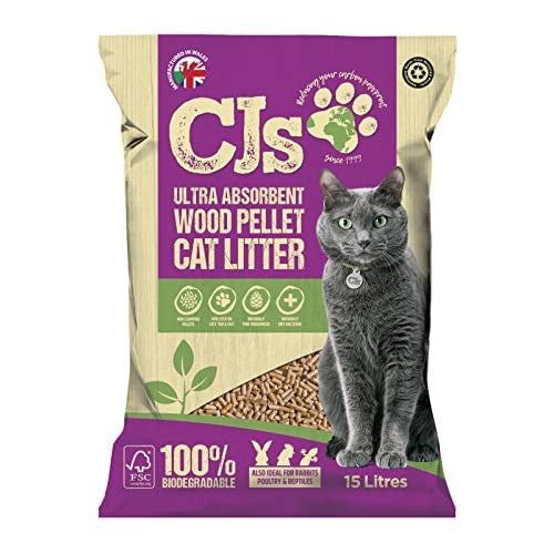 CJ's  15L Ultra Absorbent Wood Pellet - Cat Litter