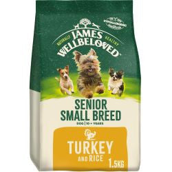 James Wellbeloved Senior Small Breed  1.5kg  - Turkey & Rice -  Dry Dog Food