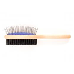 Ancol Cat & Dog Grooming Wooden Handle Double Sided Brush Small