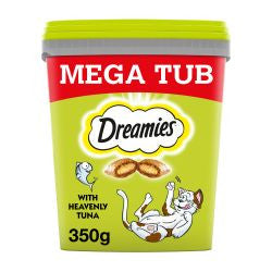 2 × 350g Dreamies Tuna Mega Tub - Cat Treat Biscuits