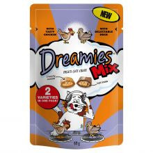 Dreamies 8 x 60g Mix with Tasty Chicken & Delectable Duck - Cat Treats