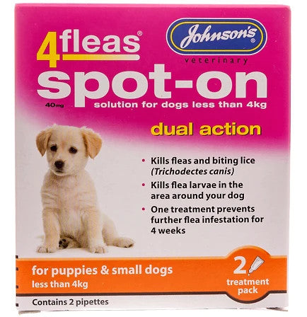 Johnson's 4fleas Spot On - 2 Pipettes - Puppy - Flea & Tick Treatment
