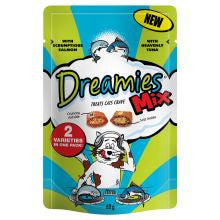 Dreamies 8 x 60g Mix with Scrumptious Salmon & Heavenly Tuna - Cat Treats