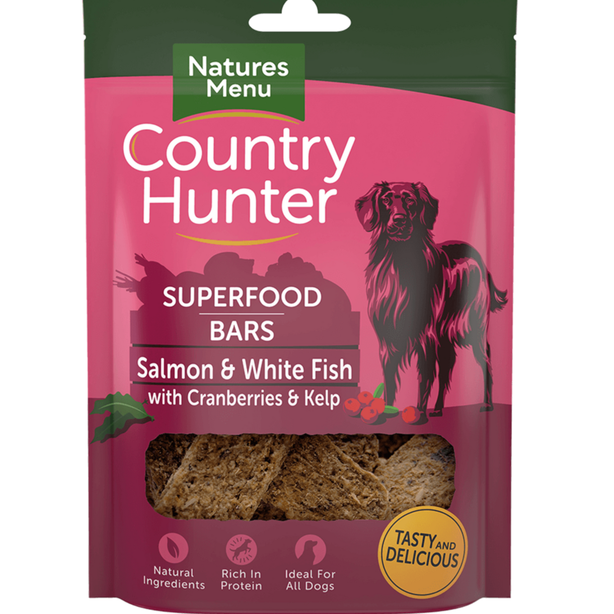 Country Hunter 7x100g Superfood Bar Salmon & White Fish with Cranberries & Kelp