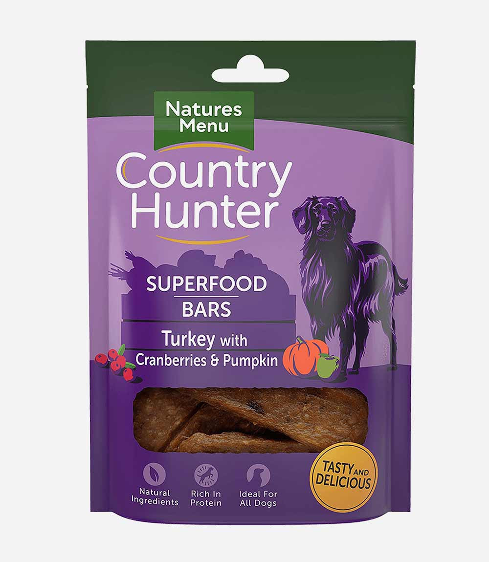 Country Hunter 7x100g Superfood Bar Turkey with Cranberries & Pumpkin