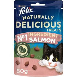 Felix 8 x 50g Naturally Delicious Salmon & Spinach - Cat Treats