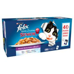Felix As Good As It Looks Senior cat Mixed Selection in Jelly Pouches - Wet Cat Food