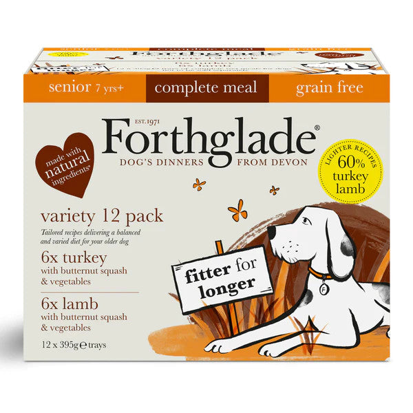 Forthglade 12x395g  Senior Grain Free with Turkey ,Lamb & Vegetable - Wet Dog Food